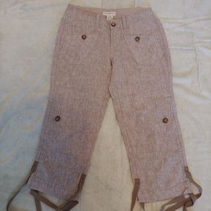New! Banana Republic Ryan Fit Linen Capri Sz 0